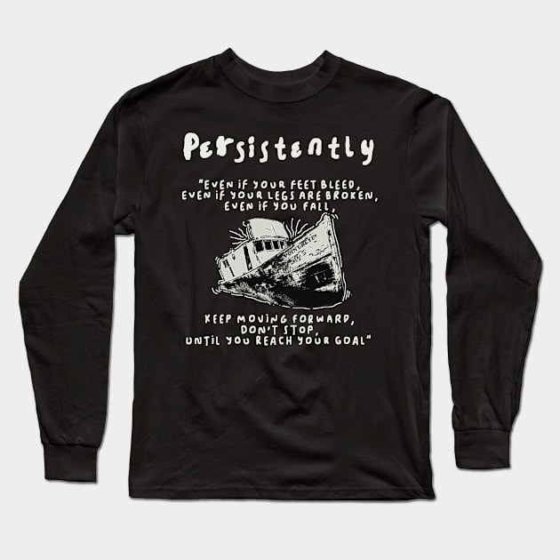 Persistently ship illustration Long Sleeve T-Shirt by maskind439